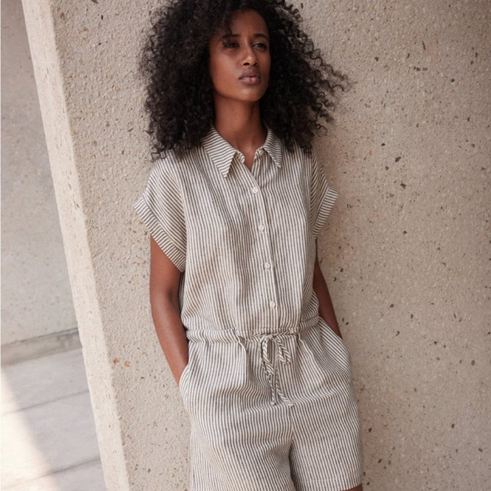 Eve Gravel Striped Romper